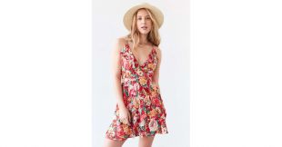 Kimchi Blue Sabina Ruffle Wrap Mini Dress