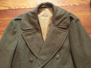 Vintage 40s 1942 Dated World War 2 Overcoat Military 38R