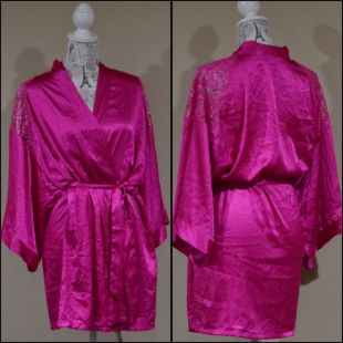 Victoria Secret Lace Shoulder Satin Kimono