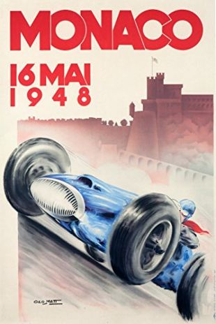 Monaco - 16 Mai 1948 Vintage Poster (artist: Ham) Monaco (9x12 Art Print, Wall Decor Travel Poster)