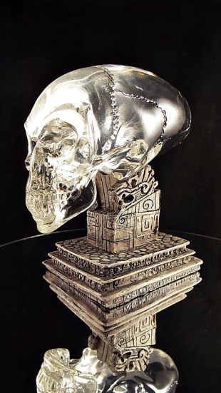 Indy Réplique de crâne en cristal extraterrestre, signée