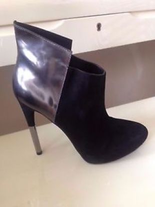 SIGERSON MORRISON BALADI ANKLE BLACK LEATHER / SUEDE BOOTS