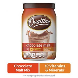 NESTLE OVALTINE Chocolate Malt Mix, 12 oz. Canister | Easy to Prepare Fortified Malt Beverage