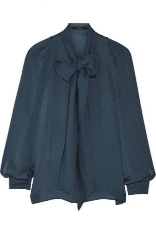 Pussy Bow Silk Georgette Top