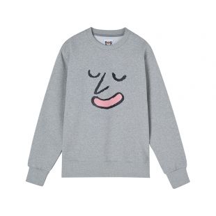 Stereo vinyls Face Fleece Sweatshirts (Grey)