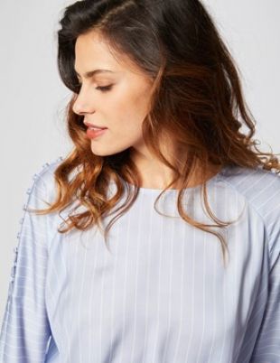 Blouse oversize rayée à boutons