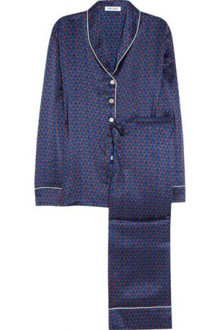Olivia Von Halle   Lila Alexa Printed Silk Satin Pajama Set