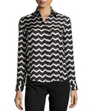 Faye Chevron Print Silk Skirt