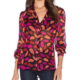 Mariah Lip Silk Blouse