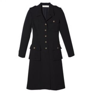 Black Coat with Star Buttons