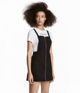 H&M Bib Overall Dress in Black