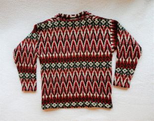 Pull en laine pour femmes des années 1960 par Bruestle aux couleurs de Noël, Allemagne