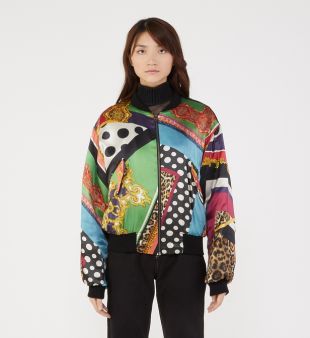 Blouson bomber imprimé fantaisie baroque