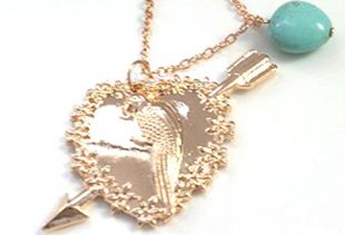 2 BROKE GIRLS INSPIRED MAX'S PARROT NECKLACE CAROLINE CHANNING/MAX BLACK/HEART