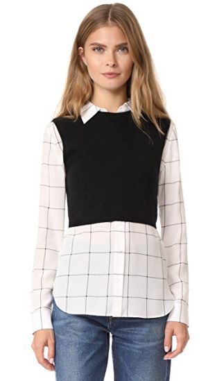 Lucinda Sweater Vest Combo Shirt
