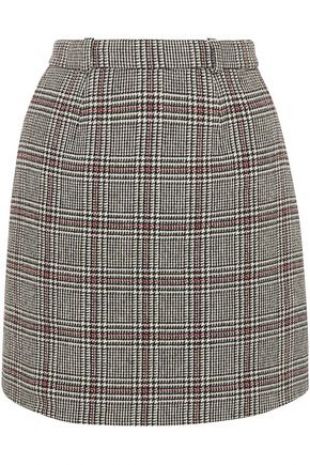Carven - Prince of Wales Checked Wool Blend Mini-skirt