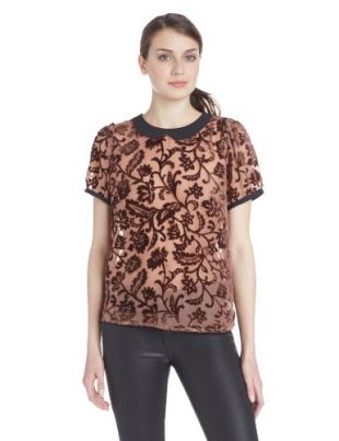 Maison Scotch Women's Sheer Top with Velvet