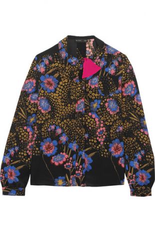 Floral Print Silk-crepe Blouse