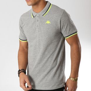 Kappa   Polo Manches Courtes Logo Esmano 303G7W0 Gris Chiné   LaBoutiqueOfficielle.com
