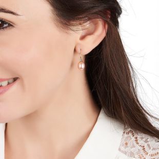 Boucles d'Oreilles Or Perle de Culture