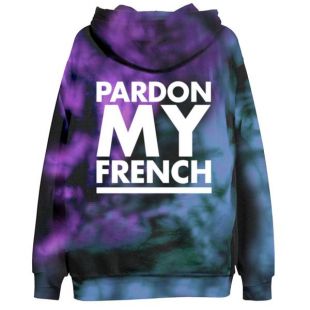 Pardon My French Tie & Dye Hoodie White Logo