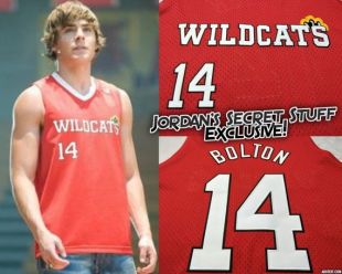Tops  High School Musical Wildcats Troy Bolton Jersey Size Medium