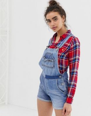 Superdry Salopette short en jean