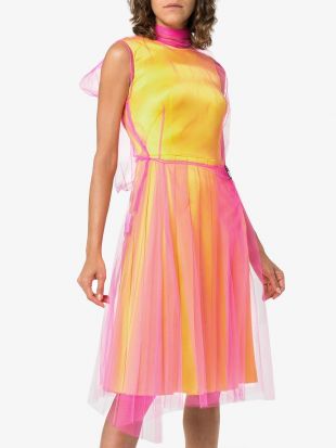 Prada Tulle and Silk Satin Dress