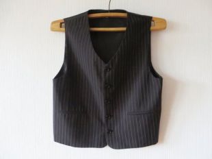 Noir rayé veste gilet noir Steampunk gilet veste formelle classique palefreniers usure Gentlemens Edwardian victorien taille moyenne veste de soirée