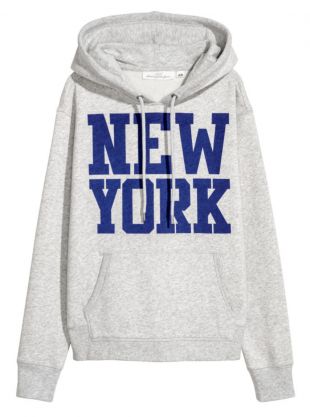 H&M - H&M Printed hooded top - Light grey - New York