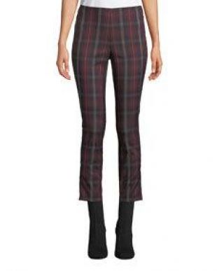 Simone Cropped Skinny Plaid Trousers