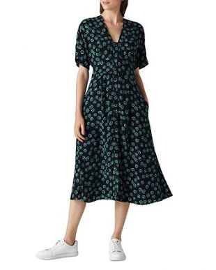 Whistles lenno print naya shop button dress