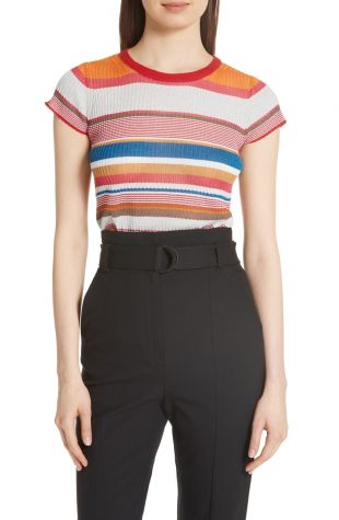 Katie Metallic Stripe Tee