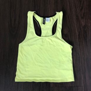 H&m Cropped Workout Top - Lime Green Tank Top