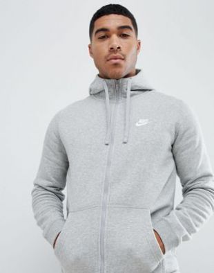 Nike Hoodie avec fermeture éclair et logo Futura en Gris