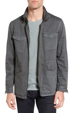 John Varvatos Star USA - Hooded Zip Front Military Jacket