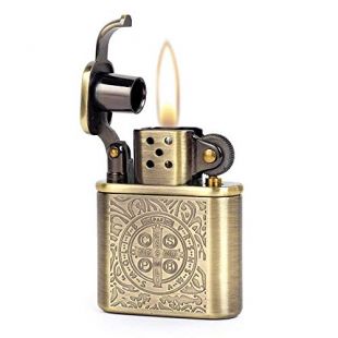 Bronzy Carved Constantine Antique Style Lift Arm Oil Petrol Lighter