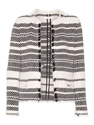 Zlata Striped Cotton Blend Tweed Jacket