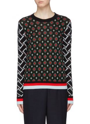 mix geometric jacquard sweater