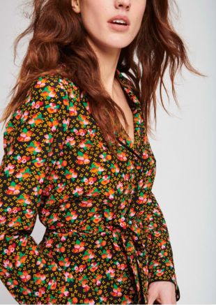 Chemise en soie imprimé cerises