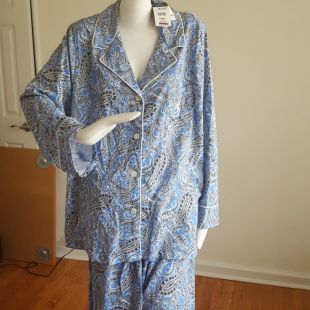 Paisley Blue Pajama Set New