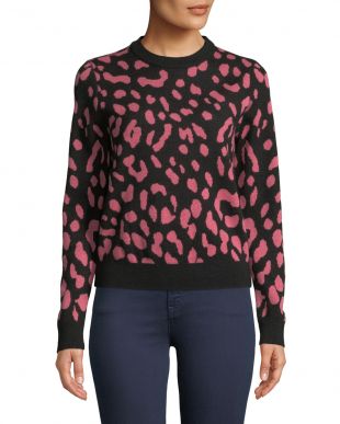 Alice + Olivia Chia Jacquard Leopard Sweater