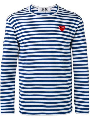 Comme Des Garçons Play t shirt Rayé à Manches Longues