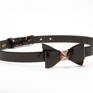 Black Ted Baker Weldon Patent Bow Belt