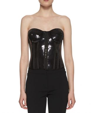 Tom Ford Strapless Liquid Sequin Bustier Top