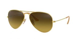Ray-Ban 3025 Aviator RB 3025 112/85 55mm Matte Gold Frame/Brown Gradient Small