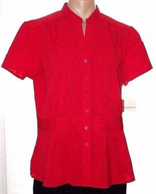 Vrtige Womenu2019s Ruffle Front Short Sleeve Blouse U2013 New