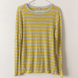 Gap Yelow Grey stripe top