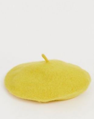 Weekday wool beret in yellow