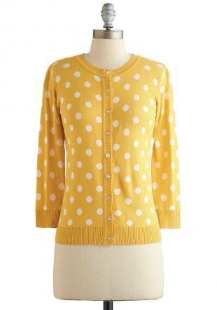 Yellow Polka Dot Cardigan